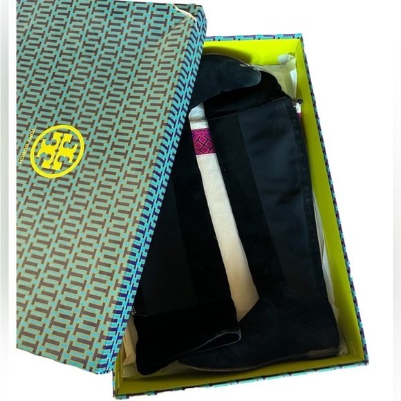 Tory Burch Kevin Over the Knee Boot - Black Willow Suede Size 6.5 - Picture 11 of 13